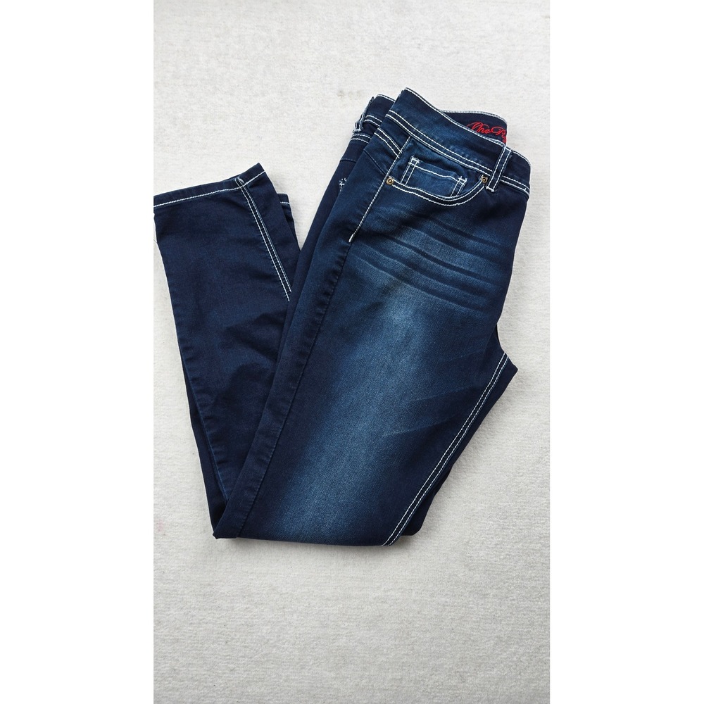 One Republic for All Dark Wash Blue Jeans Women Embellished Stitching‎